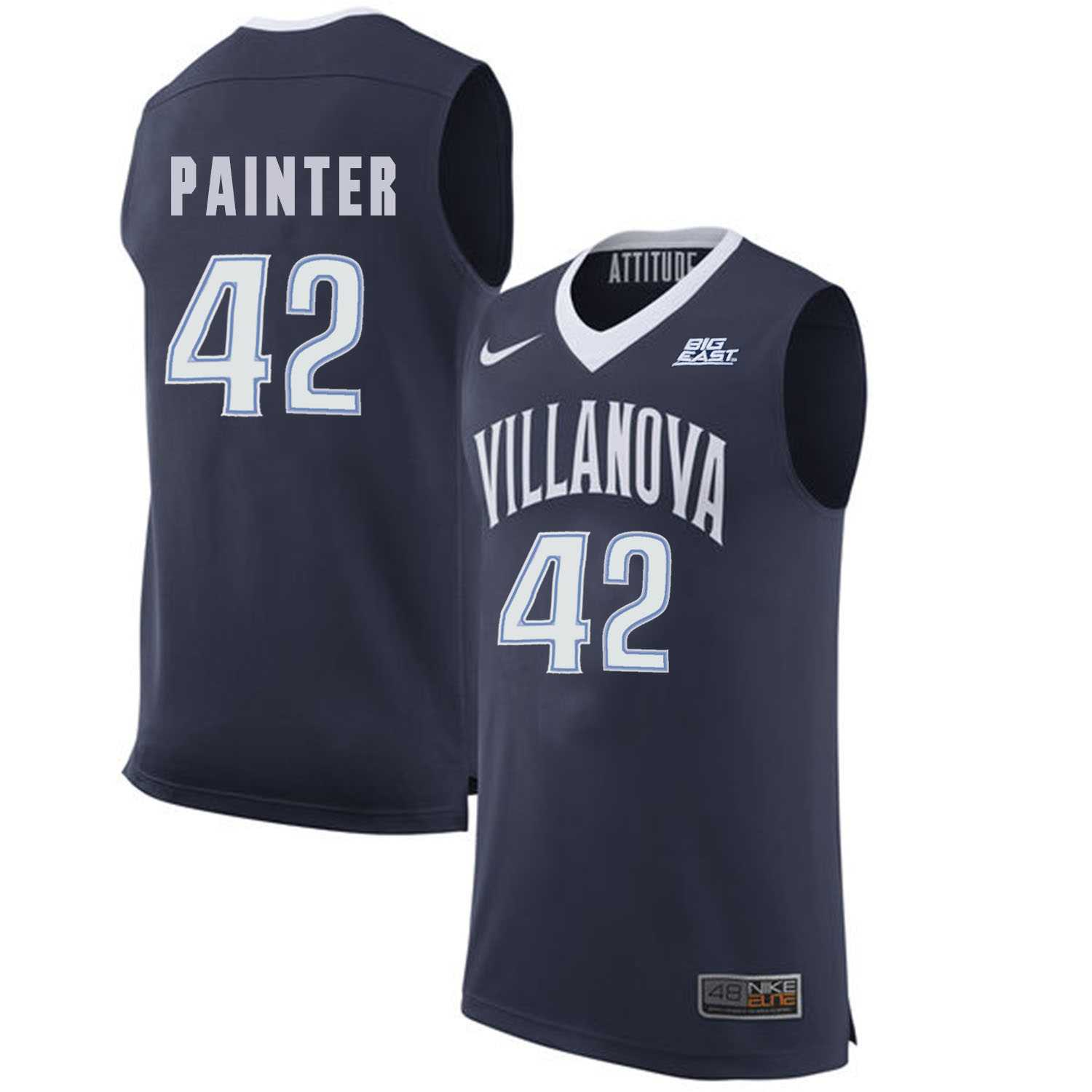 Villanova Wildcats 42 Dylan Painter Navy College Basketball Elite Jersey Dzhi